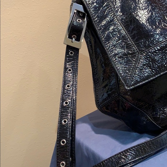 KOOBA expandable black patent messenger bag - Picture 2 of 7